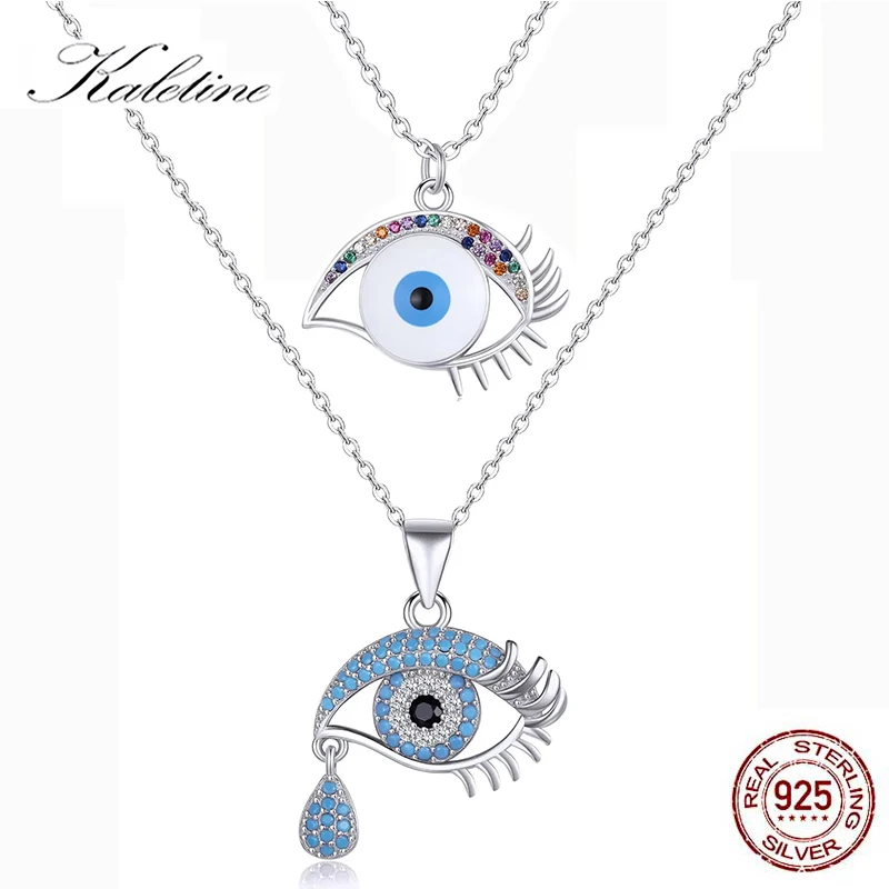 KALETINE Evil Eye Necklace For Women Charm 925 Stering Silver Turkish Zircon Blue Eye Pendants Fashion Necklace Jewelry Gift
KALETINE Evil Eye Necklace For Women Charm 925 Stering Silver Turkish Zircon Blue Eye Pendants Fashion Necklace Jewelry Gift