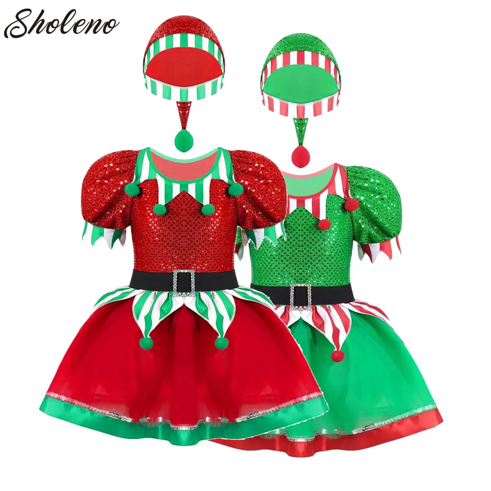 Kids Girls Christmas Santa Claus Mesh Tutu Dress+Hat Green Elf Costume Children Cosplay Xmas Clothes Party Set New Year Outfit
Kids Girls Christmas Santa Claus Mesh Tutu Dress+Hat Green Elf Costume Children Cosplay Xmas Clothes Party Set New Year Outfit