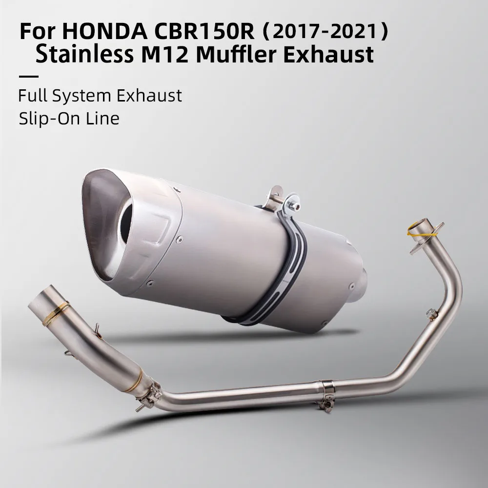 Motorcycle Exhaust Escape Full System Muffler With Slip-on Front Mid Link Pipe DB Killer For CBR150 CBR150R 2017-2021
Motorcycle Exhaust Escape Full System Muffler With Slip-on Front Mid Link Pipe DB Killer For CBR150 CBR150R 2017-2021