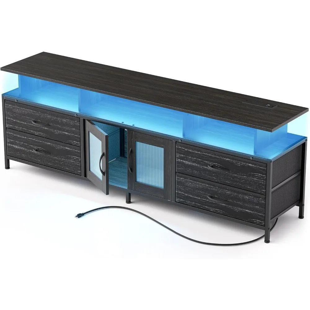 63" TV Stand for 65 Inch TV, Entertainment Center with Charging Station and LED Light,Media Console Table with Storage Cabinets
63" TV Stand for 65 Inch TV, Entertainment Center with Charging Station and LED Light,Media Console Table with Storage Cabinets