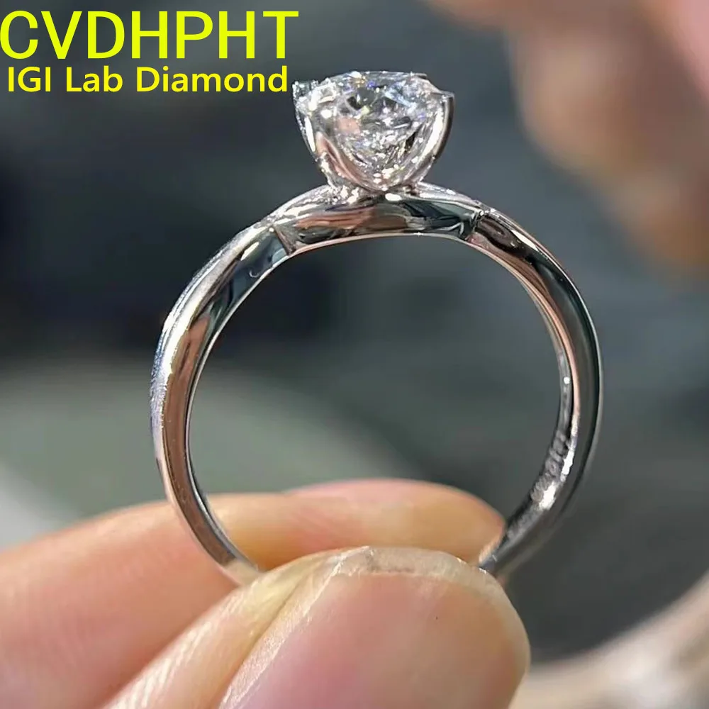 IGI Lab Growing Diamond Ring Round D Color 1 2 3Ct Real Platinum PT950 Gold Ring Diamond wedding ring Factory Engagement Ring
IGI Lab Growing Diamond Ring Round D Color 1 2 3Ct Real Platinum PT950 Gold Ring Diamond wedding ring Factory Engagement Ring