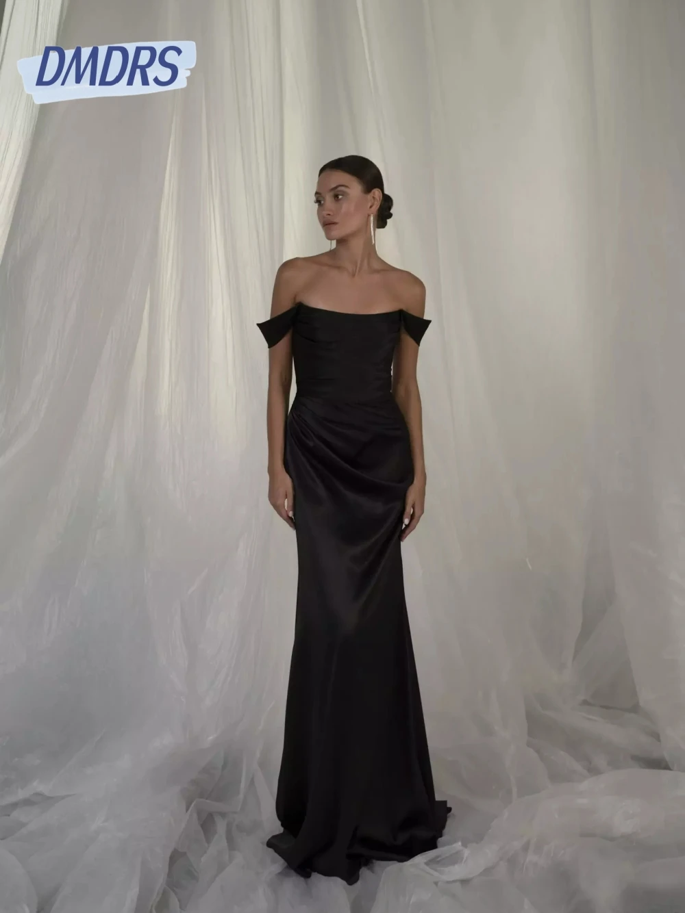 Formal Occasions Black Satin Modern Customized Prom Gown Classic Off Shoulder Evening Dress Floor-length Mermaid Cocktail Wear
Formal Occasions Black Satin Modern Customized Prom Gown Classic Off Shoulder Evening Dress Floor-length Mermaid Cocktail Wear