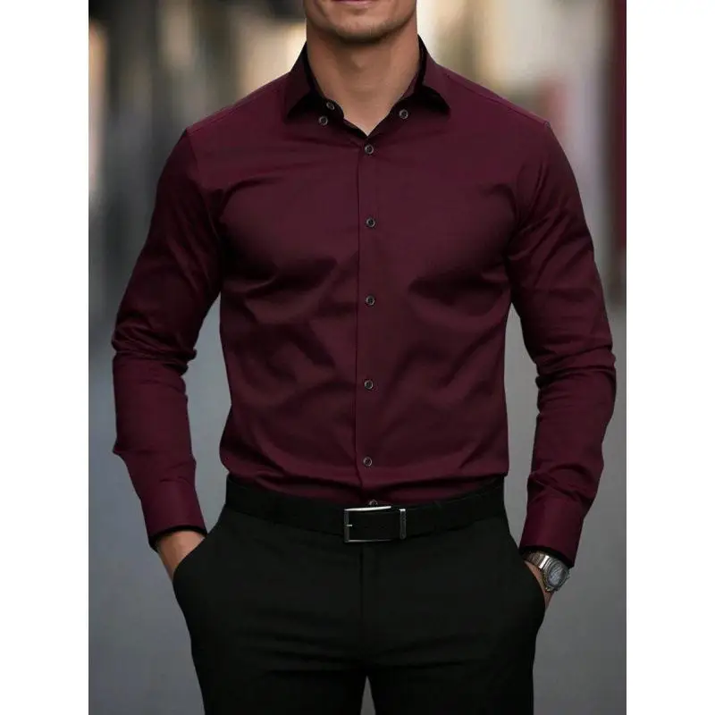 Business Shirt Men's Cleanfit Cuba Collar PU Leather Fleece Lined Three-quarter Sleeve Color Block Dress Shirt for Men
Business Shirt Men's Cleanfit Cuba Collar PU Leather Fleece Lined Three-quarter Sleeve Color Block Dress Shirt for Men