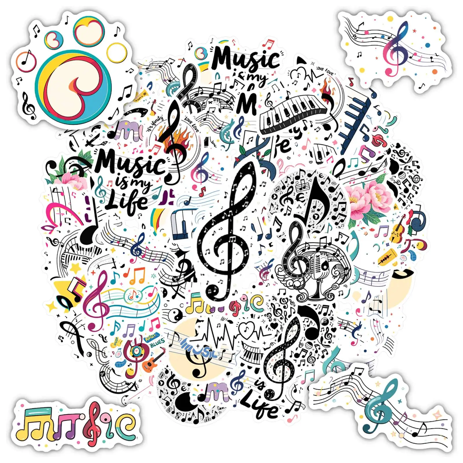 35pcs Playful Melody Stickers Cartoon Music Stickers Stationery Stickers For DIY Phone Guitar Laptop Notebook Suitcase
35pcs Playful Melody Stickers Cartoon Music Stickers Stationery Stickers For DIY Phone Guitar Laptop Notebook Suitcase
