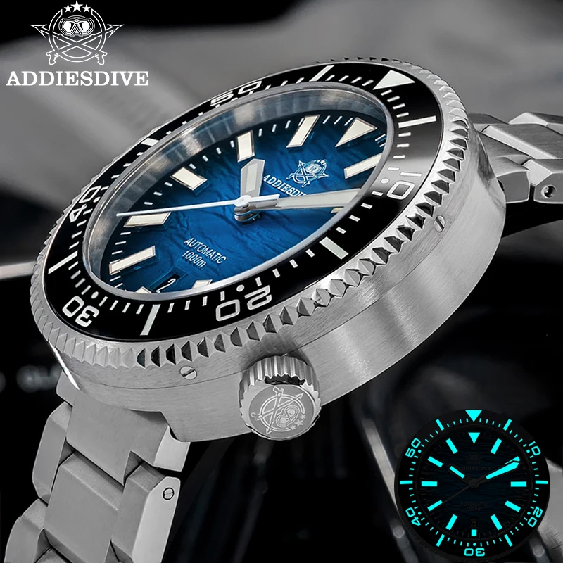 ADDIESDIVE Top 1000m Waterproof Mechanical Watch Sapphire Grass Blue Super Luminous Ceramic Bezel 316L Stainless Steel Men Watch
ADDIESDIVE Top 1000m Waterproof Mechanical Watch Sapphire Grass Blue Super Luminous Ceramic Bezel 316L Stainless Steel Men Watch