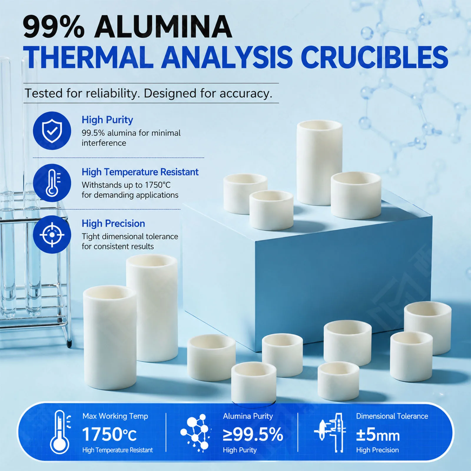 10 Pcs Thermal Analysis Crucible without lid/ Hot Heavy Crucible / Alumina / Corundum/ Poor Heat / DSC/ TGA / DTA
10 Pcs Thermal Analysis Crucible without lid/ Hot Heavy Crucible / Alumina / Corundum/ Poor Heat / DSC/ TGA / DTA