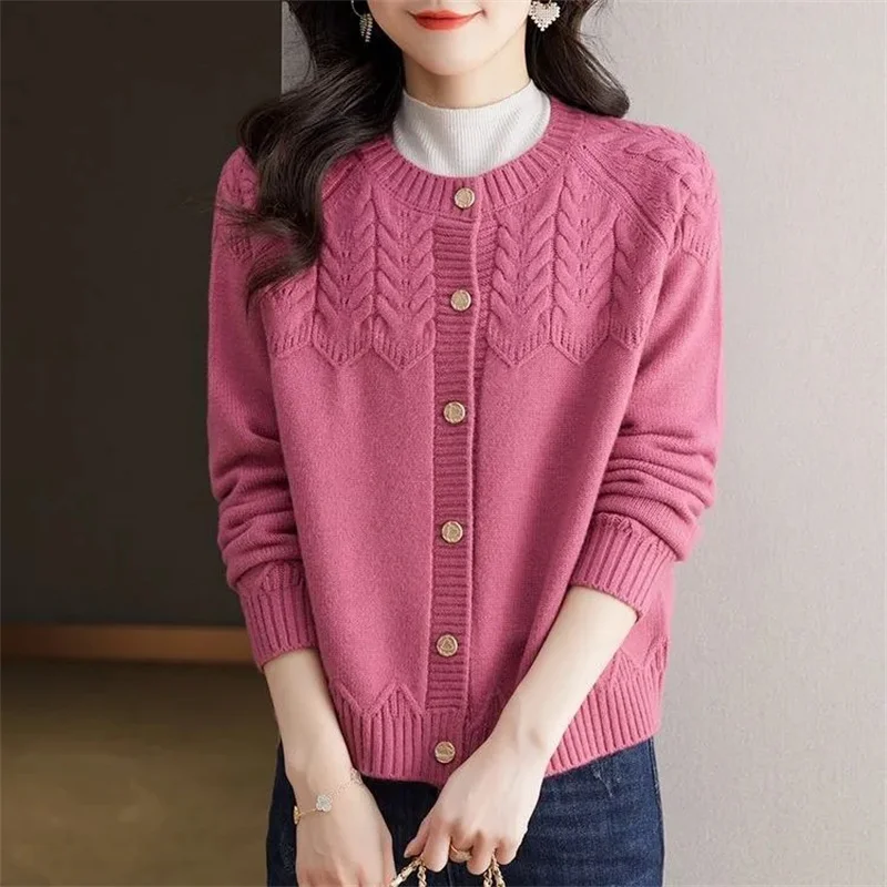 Women's Knitting Cardigan Sweater 2025 Spring Autumn Solid Round Neck Ladies Sweater Jacket Vintage Casual Lady Bottoming Tops
Women's Knitting Cardigan Sweater 2025 Spring Autumn Solid Round Neck Ladies Sweater Jacket Vintage Casual Lady Bottoming Tops