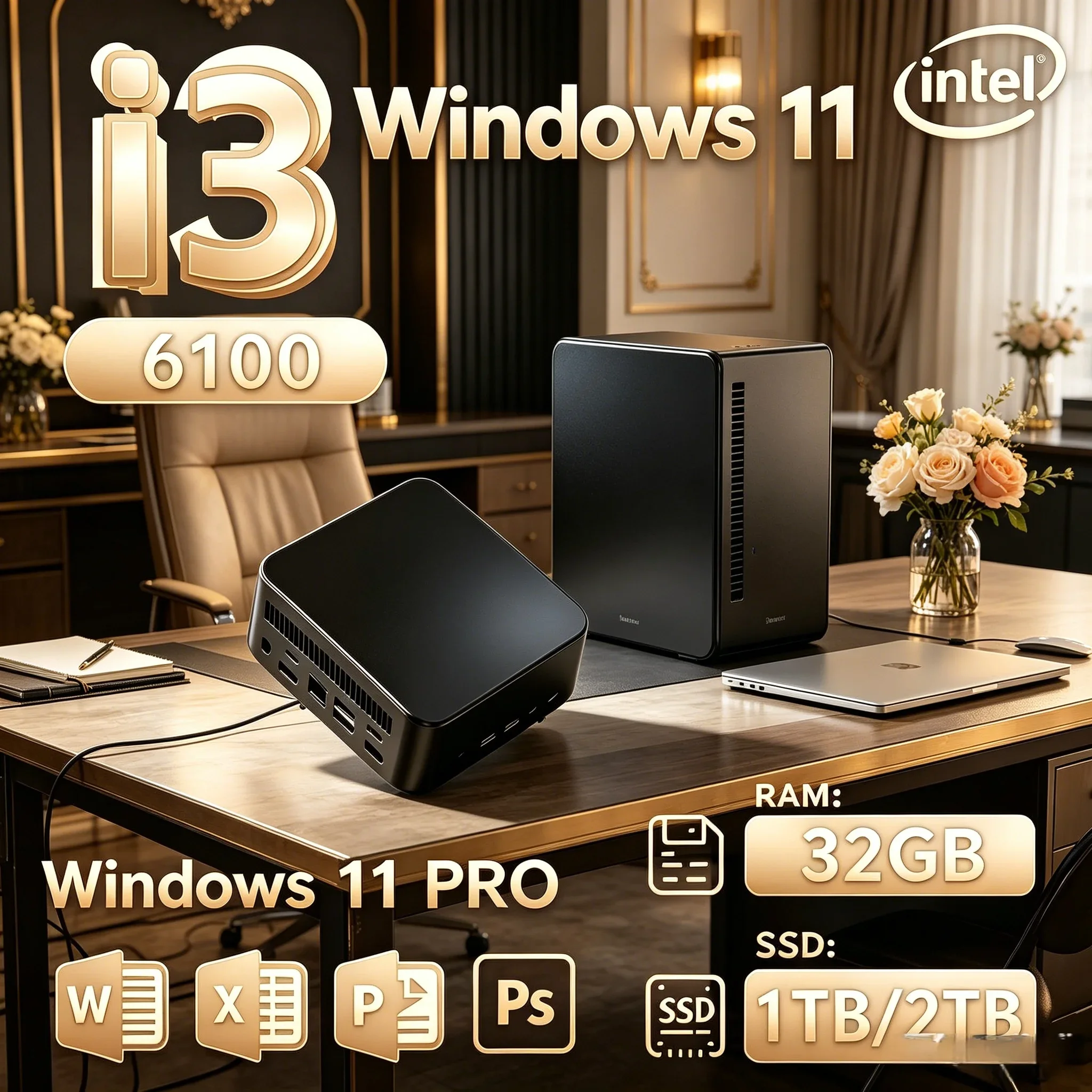 Laptop Slim Portable I3 6100 Mini Desktop PC Silent Smooth Running Ideal Device for Office Study Home Cinema Daily Leisure
Laptop Slim Portable I3 6100 Mini Desktop PC Silent Smooth Running Ideal Device for Office Study Home Cinema Daily Leisure