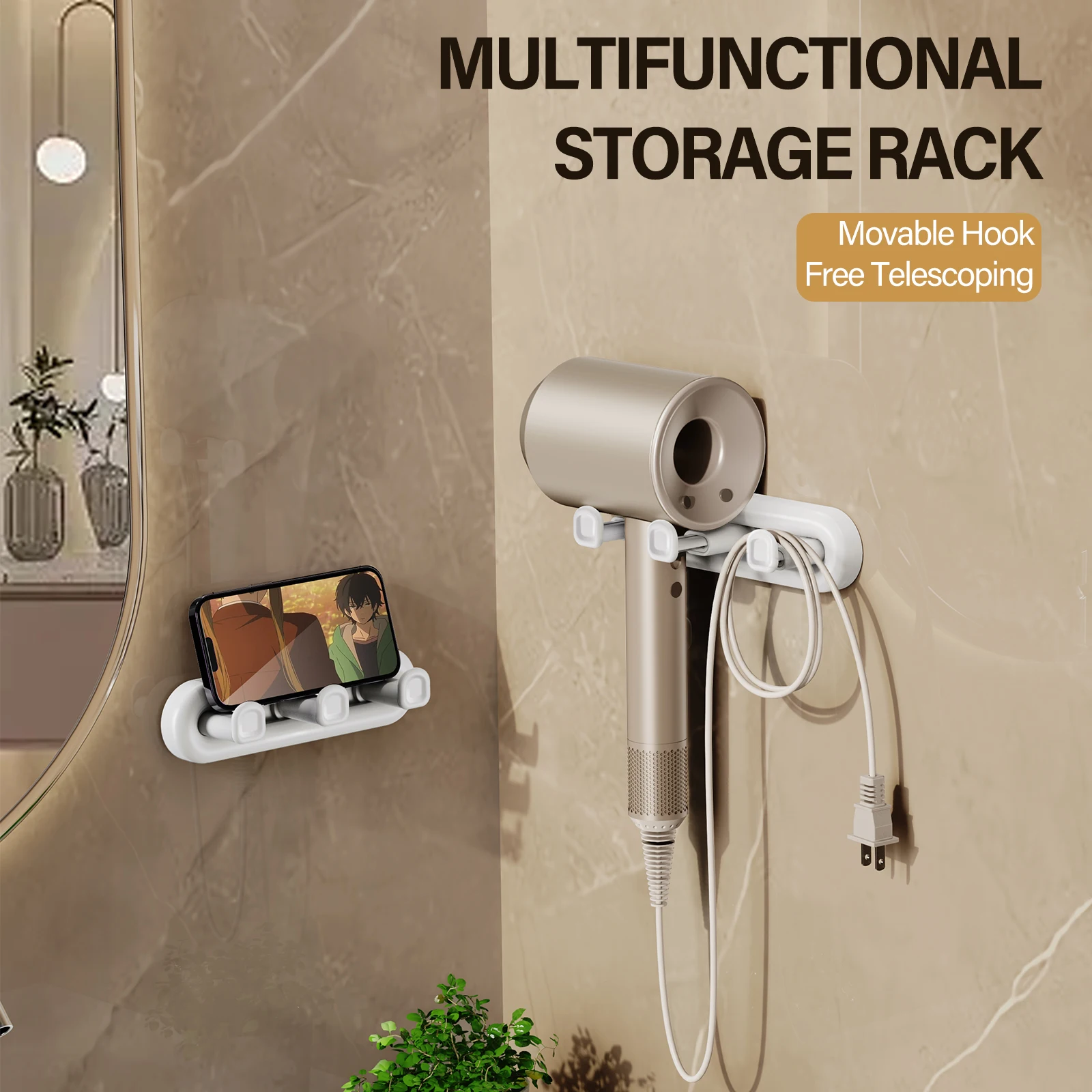 Eary Storage Organizer Bathroom Accessories Home Gadgets Kitchen Hanging Rack Hair Dryer Hanger Telescopic Hook Behind Door
Eary Storage Organizer Bathroom Accessories Home Gadgets Kitchen Hanging Rack Hair Dryer Hanger Telescopic Hook Behind Door