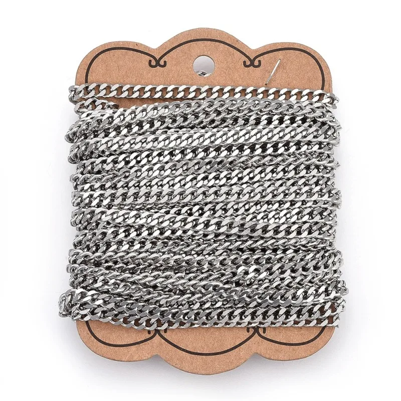 10m Unwelded Stainless Steel Curb Chains Link Chain for Jewelry Making DIY Bracelet Necklace Craft Supplies
10m Unwelded Stainless Steel Curb Chains Link Chain for Jewelry Making DIY Bracelet Necklace Craft Supplies