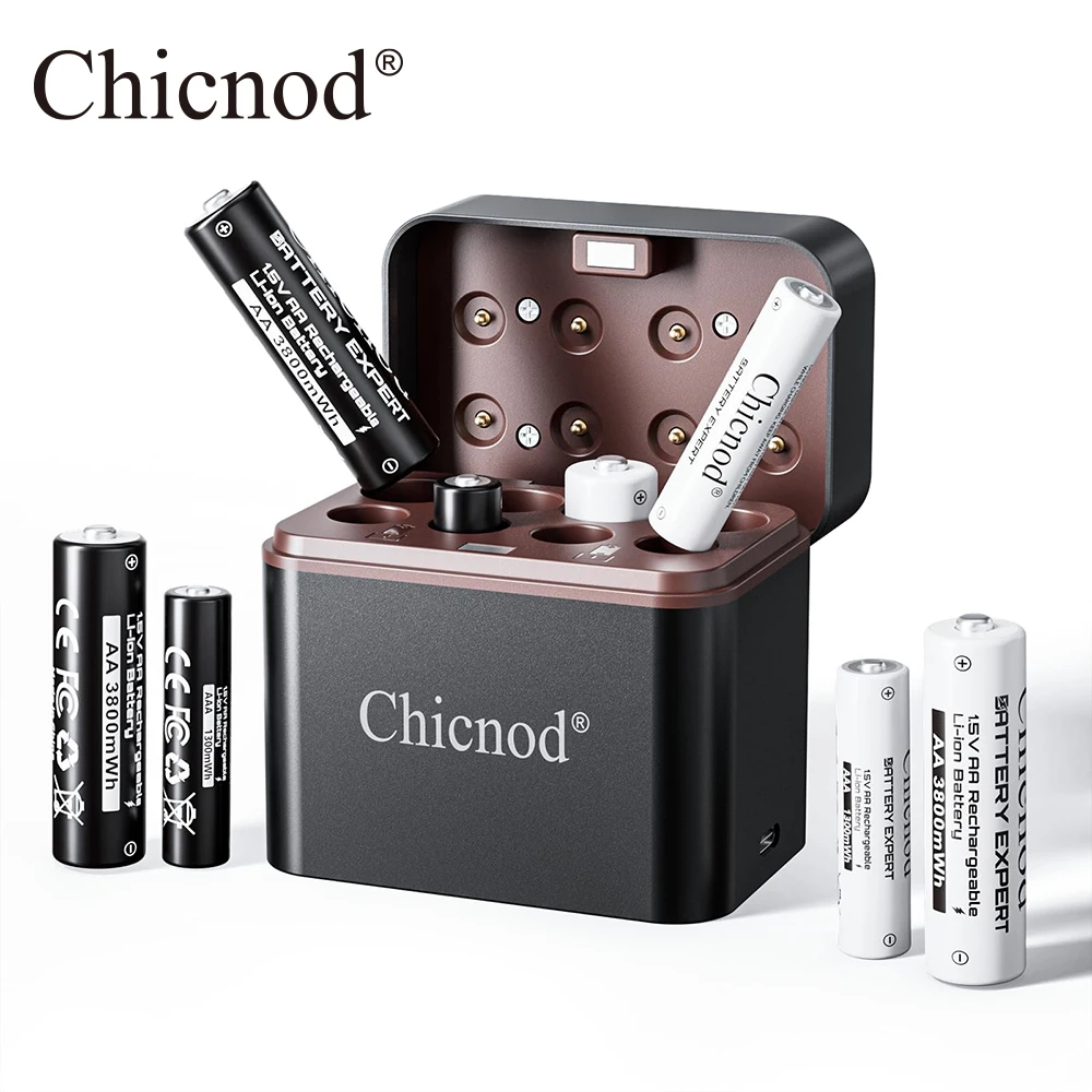 CHICNOD Li-ion AAA /AA Rechargeable Battery Charger Lithium-ion 3800mWh 1.5V AA Rechargeable Batteries+1300mWh 1.5V AAA Battery
CHICNOD Li-ion AAA /AA Rechargeable Battery Charger Lithium-ion 3800mWh 1.5V AA Rechargeable Batteries+1300mWh 1.5V AAA Battery