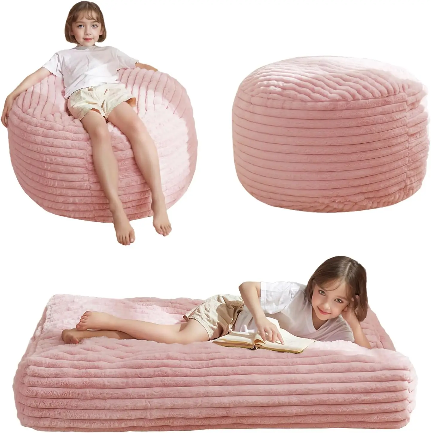 Kids Bean Bag Chair Bed, Convertible Children Chair To Floor Mattr With Filler, Bean Bag Bed Stuffed Child Sofa Couch For Girl
Kids Bean Bag Chair Bed, Convertible Children Chair To Floor Mattr With Filler, Bean Bag Bed Stuffed Child Sofa Couch For Girl