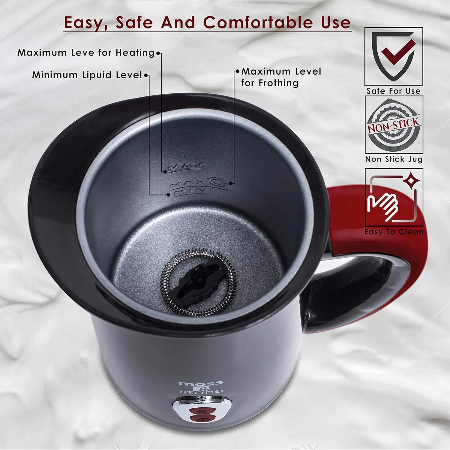 Electric Milk Frother, Stainless Steel Milk Steamer & Milk Warmer, Automatic Shutoff, Non-Stick Interior, Cool Touch, 9.4
Electric Milk Frother, Stainless Steel Milk Steamer & Milk Warmer, Automatic Shutoff, Non-Stick Interior, Cool Touch, 9.4