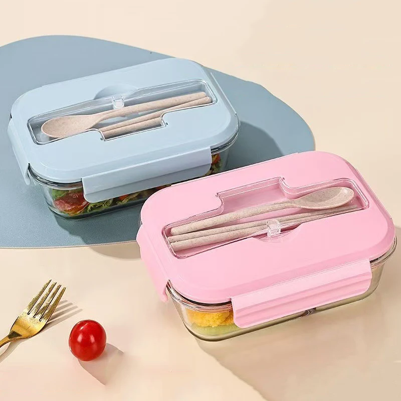 1Pc Compartment Heat-Resistant Glass Lunch Box With Cutlery Spill-Proof Office Airtight Lunch Box Bento Box Microwaveable
1Pc Compartment Heat-Resistant Glass Lunch Box With Cutlery Spill-Proof Office Airtight Lunch Box Bento Box Microwaveable