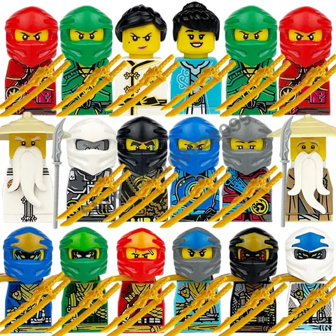 Children Birthday Gifts Mini Cartoon Figures Building Block Zane Kai Jay Snake Monster Ghost Face Movie Anime Characters Bricks