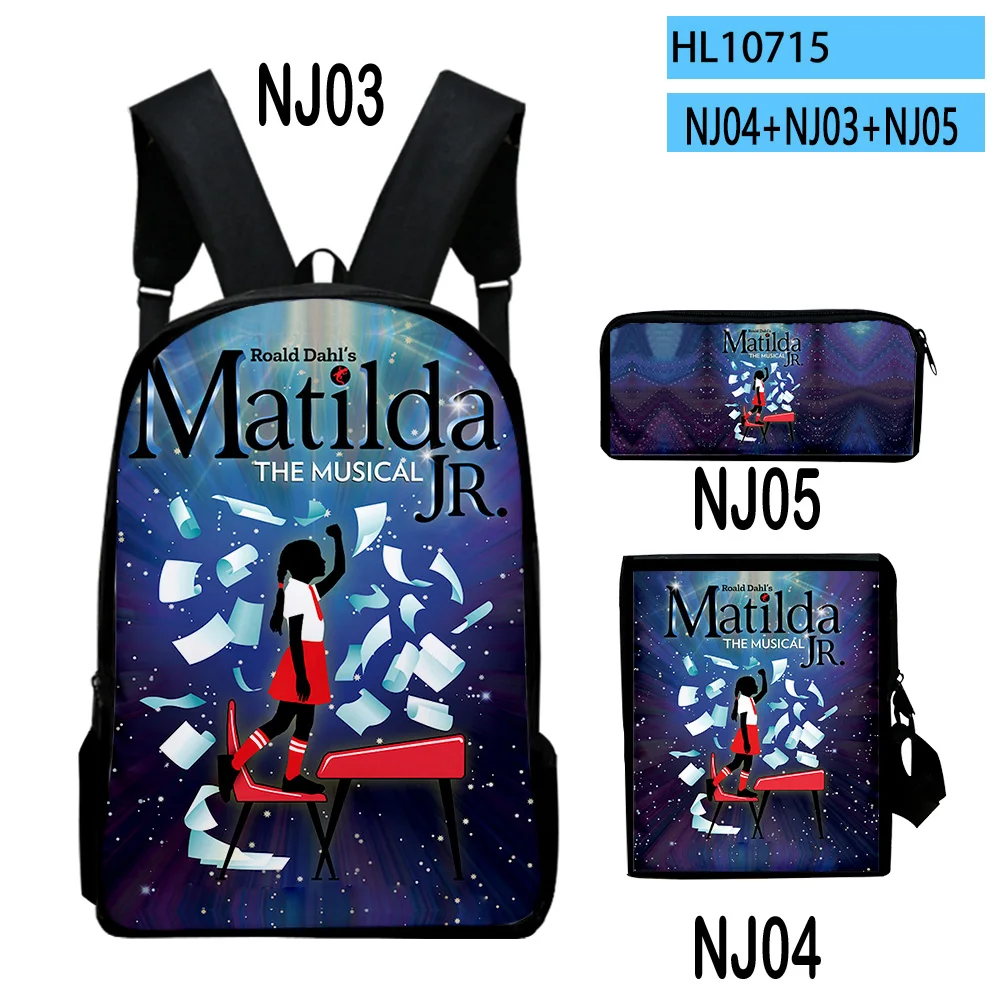 Classic Roald Dahl's Matilda the Musical 3D Print 3pcs/Set School Bags Laptop Daypack Backpack Inclined shoulder bag Pencil Case
Classic Roald Dahl's Matilda the Musical 3D Print 3pcs/Set School Bags Laptop Daypack Backpack Inclined shoulder bag Pencil Case
