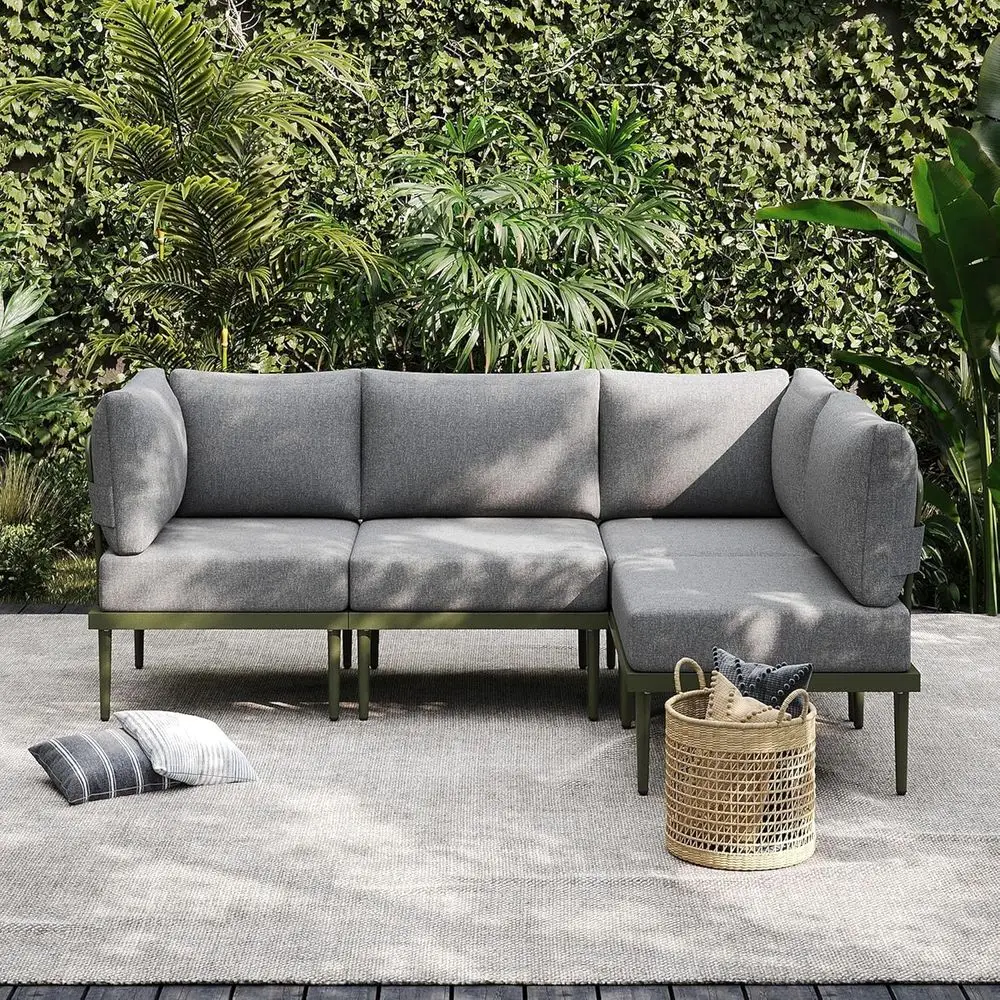 Металлический секционный комплект для патио из 4 предметов с 6 подушками, идеально подходит для открытых пространств на открытом воздухе.
Металлический секционный комплект для патио из 4 предметов с 6 подушками, идеально подходит для открытых пространств на открытом воздухе.