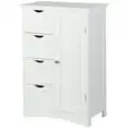 Bathroom Floor Cabinet Kitchen Side Storage Organizer W/ 4 Drawers & 1 Cupboard, White
Bathroom Floor Cabinet Kitchen Side Storage Organizer W/ 4 Drawers & 1 Cupboard, White