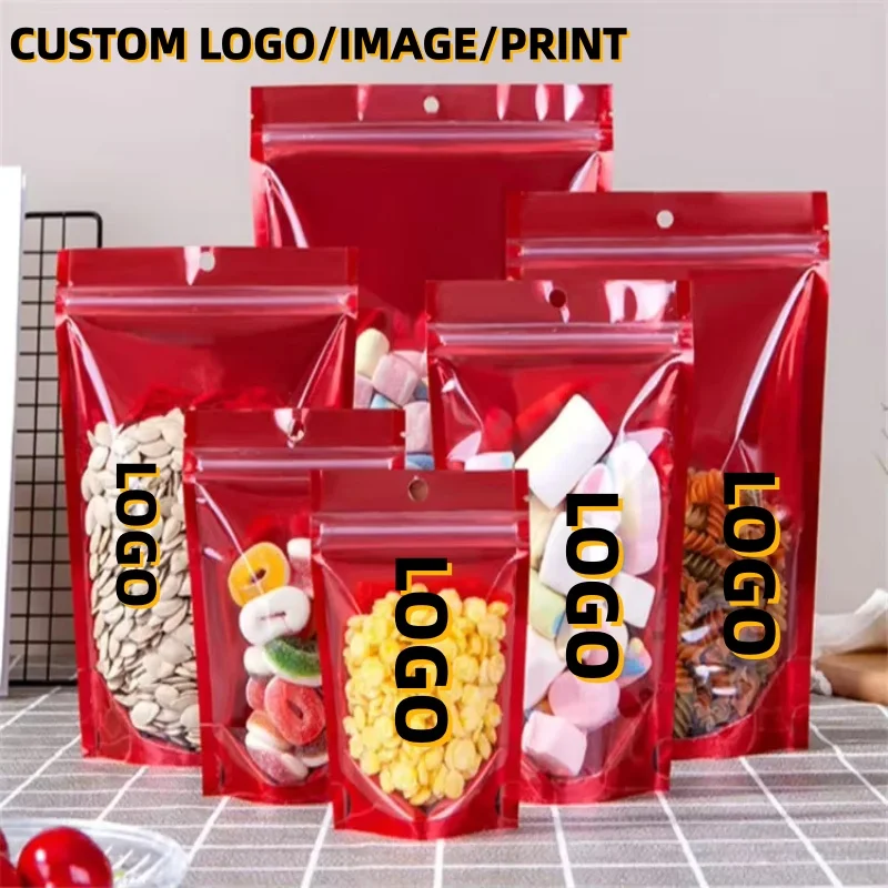 100PCSClear Red Stand Up Ziplock Pouches Resealable Food Bags for Snack Candy Coffee Beans Matcha Cocoa Dates Gift Packaging
100PCSClear Red Stand Up Ziplock Pouches Resealable Food Bags for Snack Candy Coffee Beans Matcha Cocoa Dates Gift Packaging
