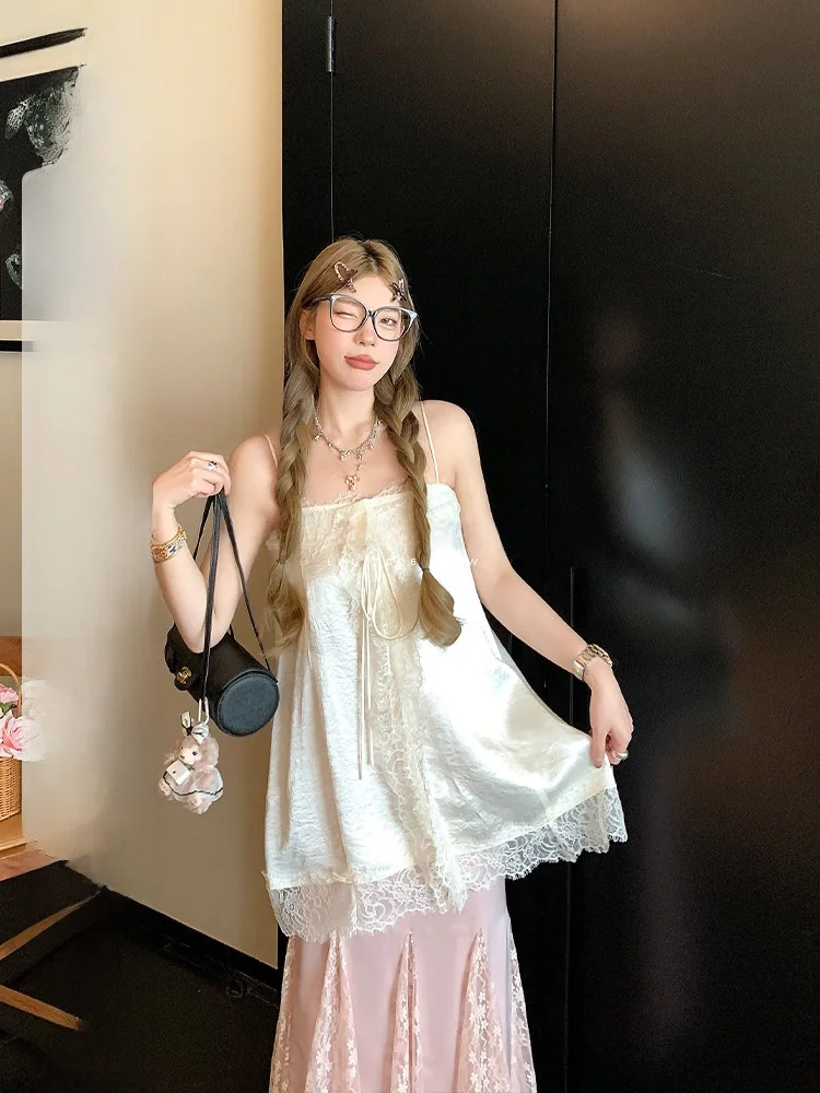 Summer Lace Splice Short Strapless Dress Women's Loose Style Korean Version Breathable Skin-Friendly No-Sleeve Overhead Dress
Summer Lace Splice Short Strapless Dress Women's Loose Style Korean Version Breathable Skin-Friendly No-Sleeve Overhead Dress