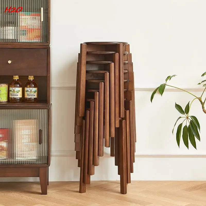 Dining Table Stool Household Solid Wood Living Room Dining Room Stackable Modern Simple Square Round Rubber Wood Drop-shipping
Dining Table Stool Household Solid Wood Living Room Dining Room Stackable Modern Simple Square Round Rubber Wood Drop-shipping