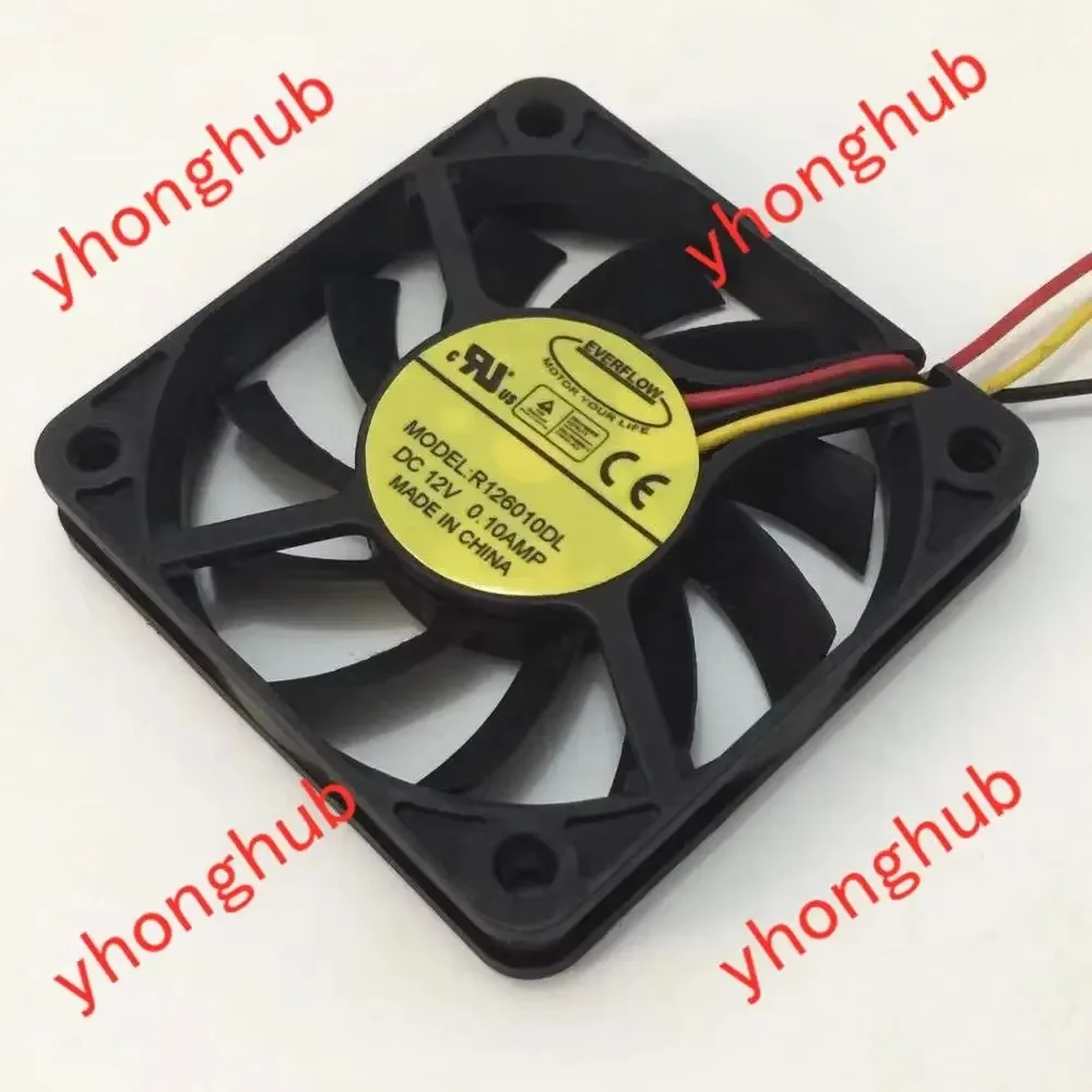 EVERFLOW R126010DL DC 12V 0.10A 3-Wire 60X60X10mm Cooling Fan
EVERFLOW R126010DL DC 12V 0.10A 3-Wire 60X60X10mm Cooling Fan
