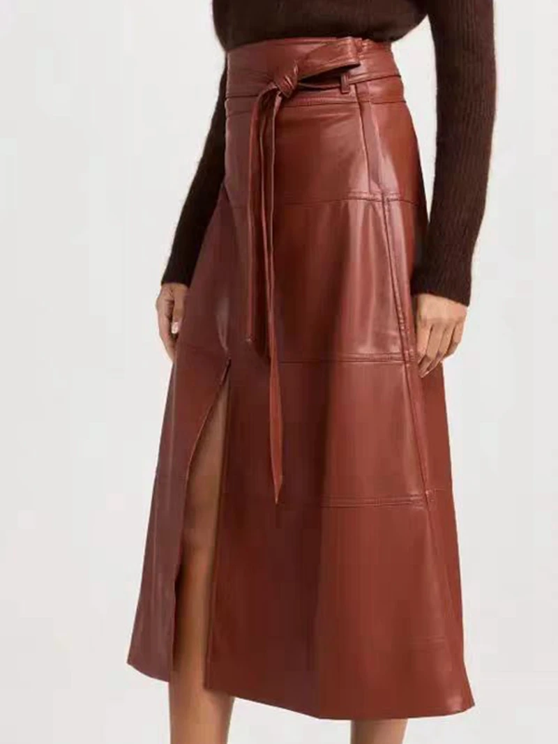 Half Skirt Women's Autumn and Winter New Design Sense Lmported PU Leather Fashionable Simple Belt Long Half Skirt
Half Skirt Women's Autumn and Winter New Design Sense Lmported PU Leather Fashionable Simple Belt Long Half Skirt