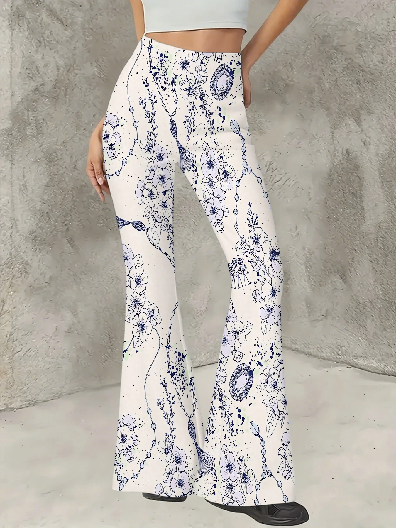 Women's Striped Print Flare Pants Loose Fit Knit Wide Leg Bell Bottom Trousers
Women's Striped Print Flare Pants Loose Fit Knit Wide Leg Bell Bottom Trousers