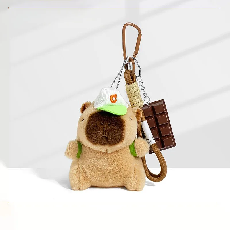 Cute Capybara Plush Keychain with Cap Backpack DIY Stuffed Animal Bag Charm Chocolate Pendant Rope Key Ring Cartoon Toy Bag Gift
Cute Capybara Plush Keychain with Cap Backpack DIY Stuffed Animal Bag Charm Chocolate Pendant Rope Key Ring Cartoon Toy Bag Gift