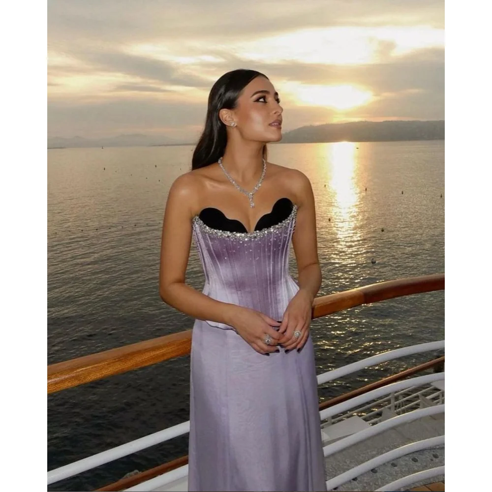 2023 Latest Strapless Purple Ankle-Length Elegant Mermaid Luxury Silk Evening Dress Party Dress
2023 Latest Strapless Purple Ankle-Length Elegant Mermaid Luxury Silk Evening Dress Party Dress