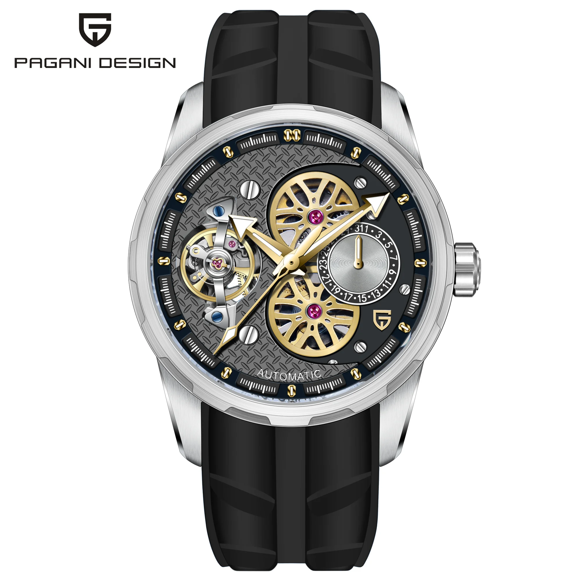 PAGANI DESIGN 2025 New Men's Watches Tourbillon Skeleton Automatic Watch For Men Fluorine rubber Strap Mechanical Wristwatch Men
PAGANI DESIGN 2025 New Men's Watches Tourbillon Skeleton Automatic Watch For Men Fluorine rubber Strap Mechanical Wristwatch Men
