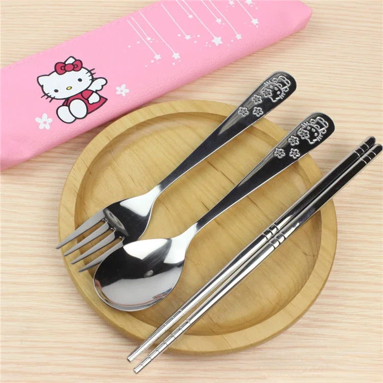 Kawaii HelloKittys Cartoon Cute Portable Travel Out Tableware Chopsticks Spoon Fork Set Anime Toys for Girl Birthday Gift
Kawaii HelloKittys Cartoon Cute Portable Travel Out Tableware Chopsticks Spoon Fork Set Anime Toys for Girl Birthday Gift