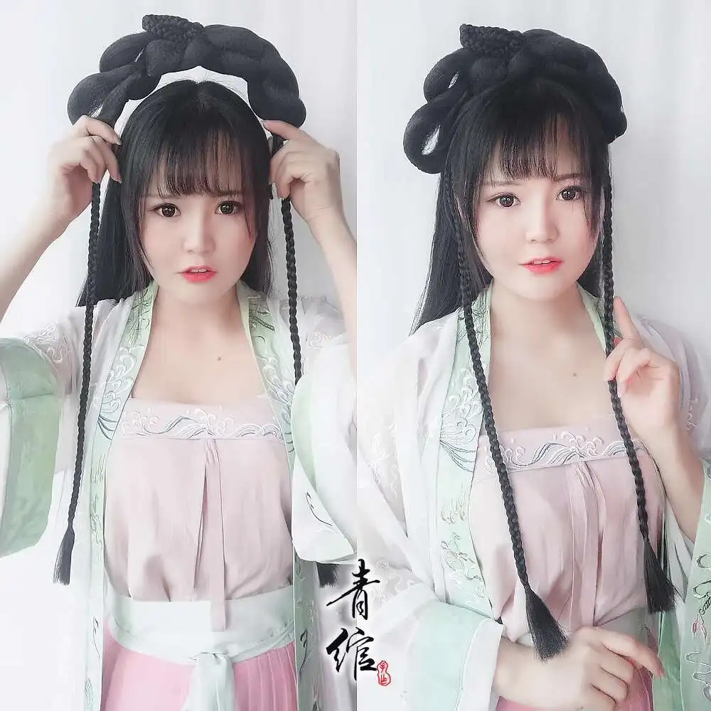 Synthetic Hanfu Ancient Style Headband Braid Integrated Wig Women Chinese Style Hair Antique Modelling Cosplay Costume Halloween
Synthetic Hanfu Ancient Style Headband Braid Integrated Wig Women Chinese Style Hair Antique Modelling Cosplay Costume Halloween
