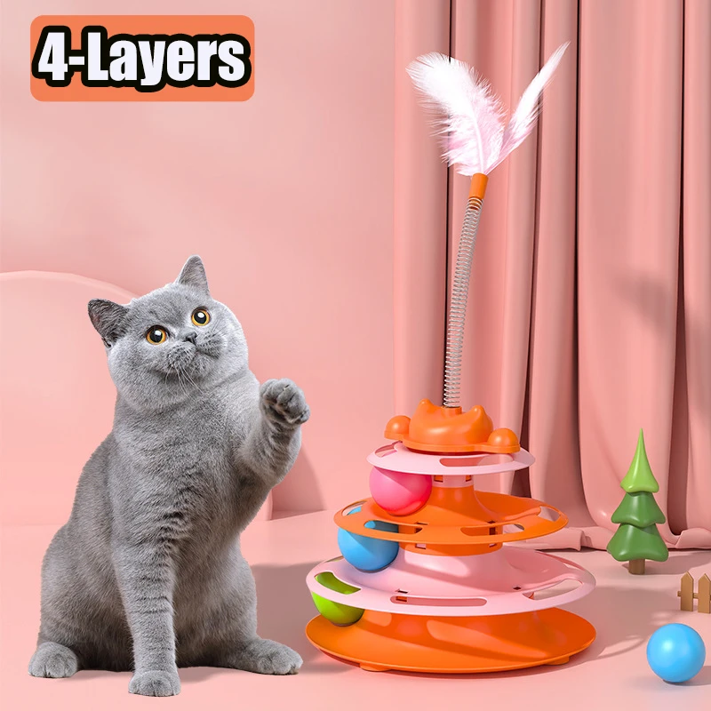 4-Layers New Cat Funny Feather Turntable Fun Toy Ball Playing Stick Interactive Cat Toy Tower Kitten Turntable Track Roller Ball
4-Layers New Cat Funny Feather Turntable Fun Toy Ball Playing Stick Interactive Cat Toy Tower Kitten Turntable Track Roller Ball