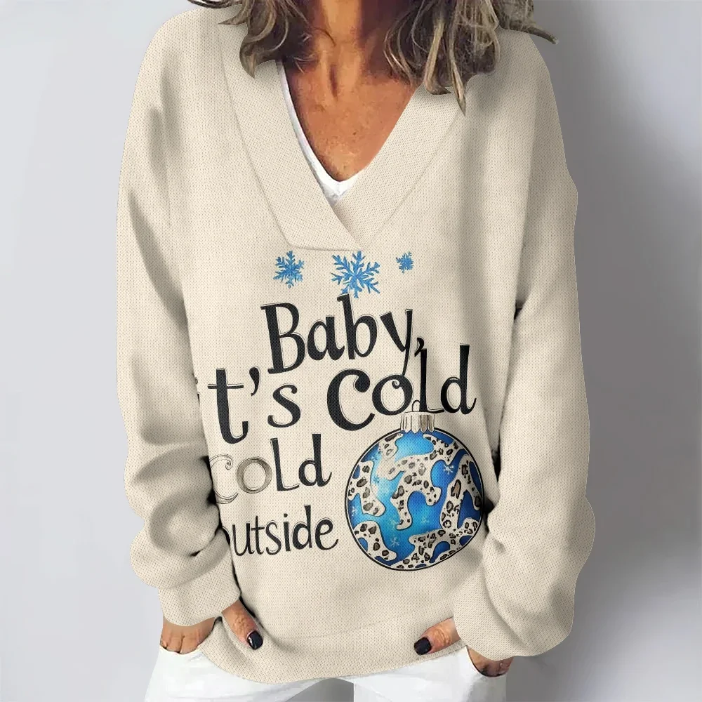 Santa Baby Letter Print V-neck Casual Sweatshirt Fresh and Aesthetic Women Tops Winter Classic Hoodie Christmas Couple Pullovers
Santa Baby Letter Print V-neck Casual Sweatshirt Fresh and Aesthetic Women Tops Winter Classic Hoodie Christmas Couple Pullovers