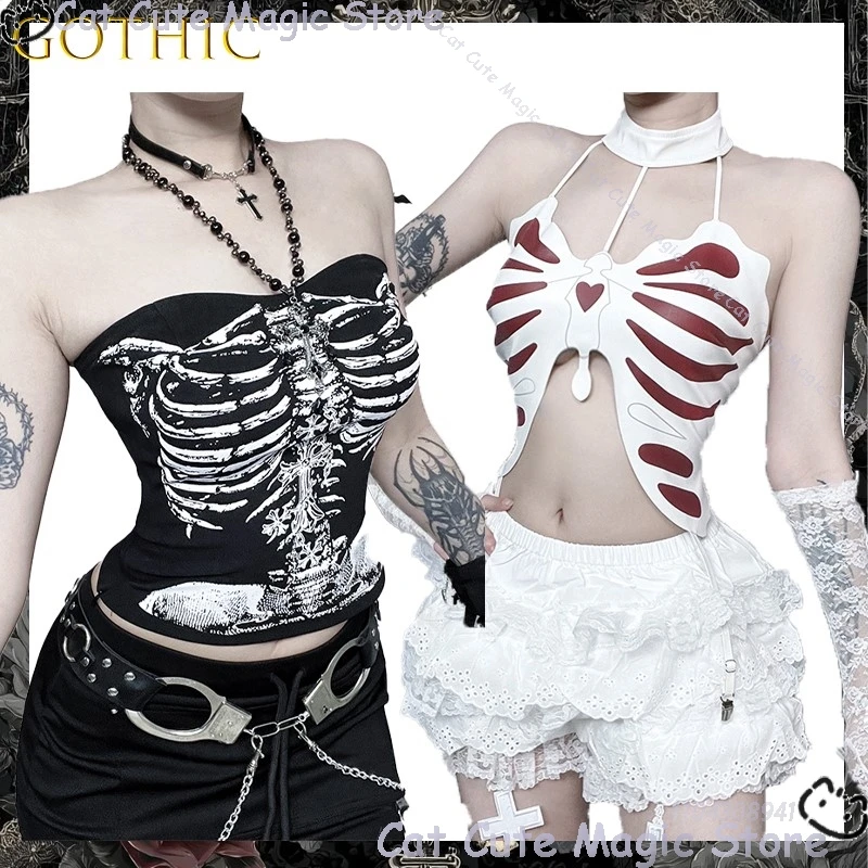Dark Gothic Skull Print Bandeau Women Corset Sexy Punk Rock Vest Music Festival Jirai Kei Disfraz Mujer Cosplay Comic Con Suit
Dark Gothic Skull Print Bandeau Women Corset Sexy Punk Rock Vest Music Festival Jirai Kei Disfraz Mujer Cosplay Comic Con Suit