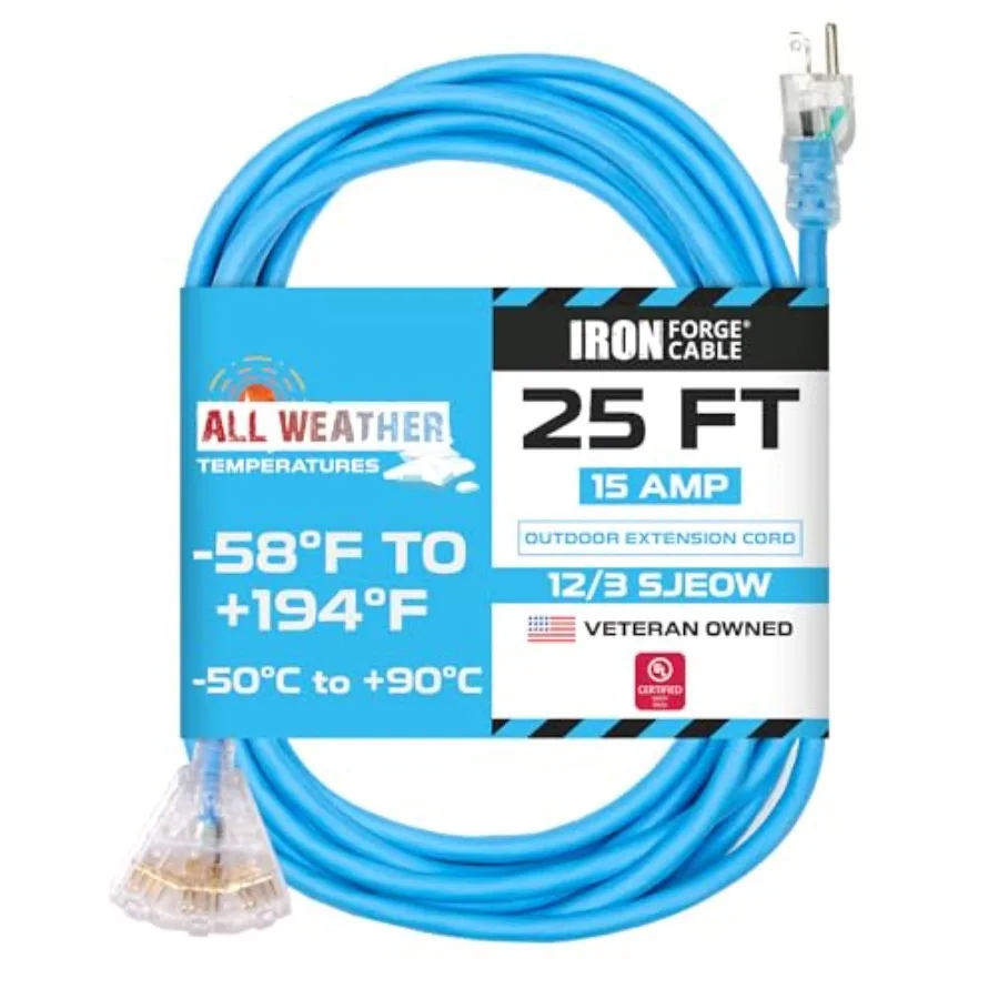 All-Weather Extension Cord for Outdoor and Indoor Use - 12/ SJEOW Lighted Prong Cord - for Extreme Temperatures
All-Weather Extension Cord for Outdoor and Indoor Use - 12/ SJEOW Lighted Prong Cord - for Extreme Temperatures