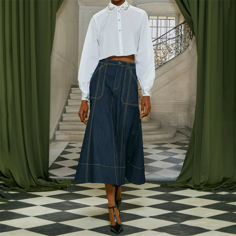 Skirts for women 2025 Autumn New Women's Half Skirt High waisted slim long skirt Vintage washed denim skirt A-line large skirt
Skirts for women 2025 Autumn New Women's Half Skirt High waisted slim long skirt Vintage washed denim skirt A-line large skirt