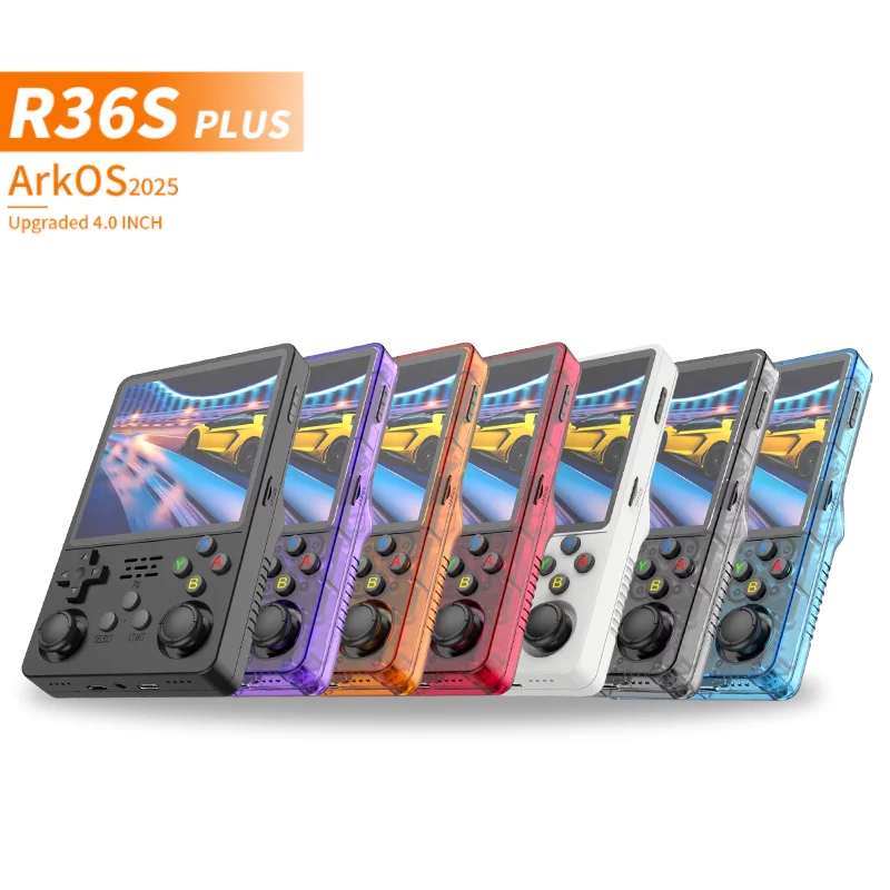 Genuine R36S Plus | R36S+ Arkos 2.0 Portable Handheld Retro Game Console 4 Inch IPS Screen 64G 128G Wi-Fi