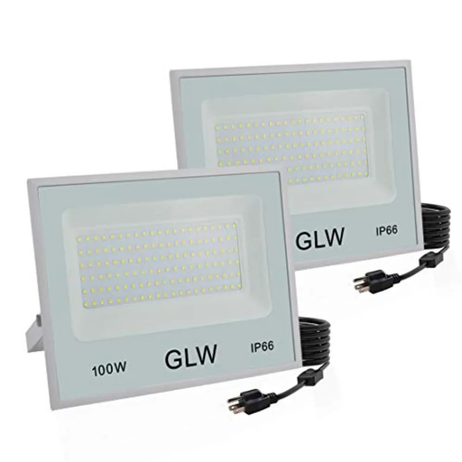 2 Pack 100W LED Flood Lights Outdoor, 10000LM Super Bright Work Light, 6000k Daylight White Floodlights with Plug, IP66 Waterpr
2 Pack 100W LED Flood Lights Outdoor, 10000LM Super Bright Work Light, 6000k Daylight White Floodlights with Plug, IP66 Waterpr