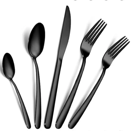 20 Pcs Black Silverware Set, Stainless Steel Cutlery, Includes Forks Spoons and Knives, Utensil Sets for Home Kitchen Restaurant
20 Pcs Black Silverware Set, Stainless Steel Cutlery, Includes Forks Spoons and Knives, Utensil Sets for Home Kitchen Restaurant