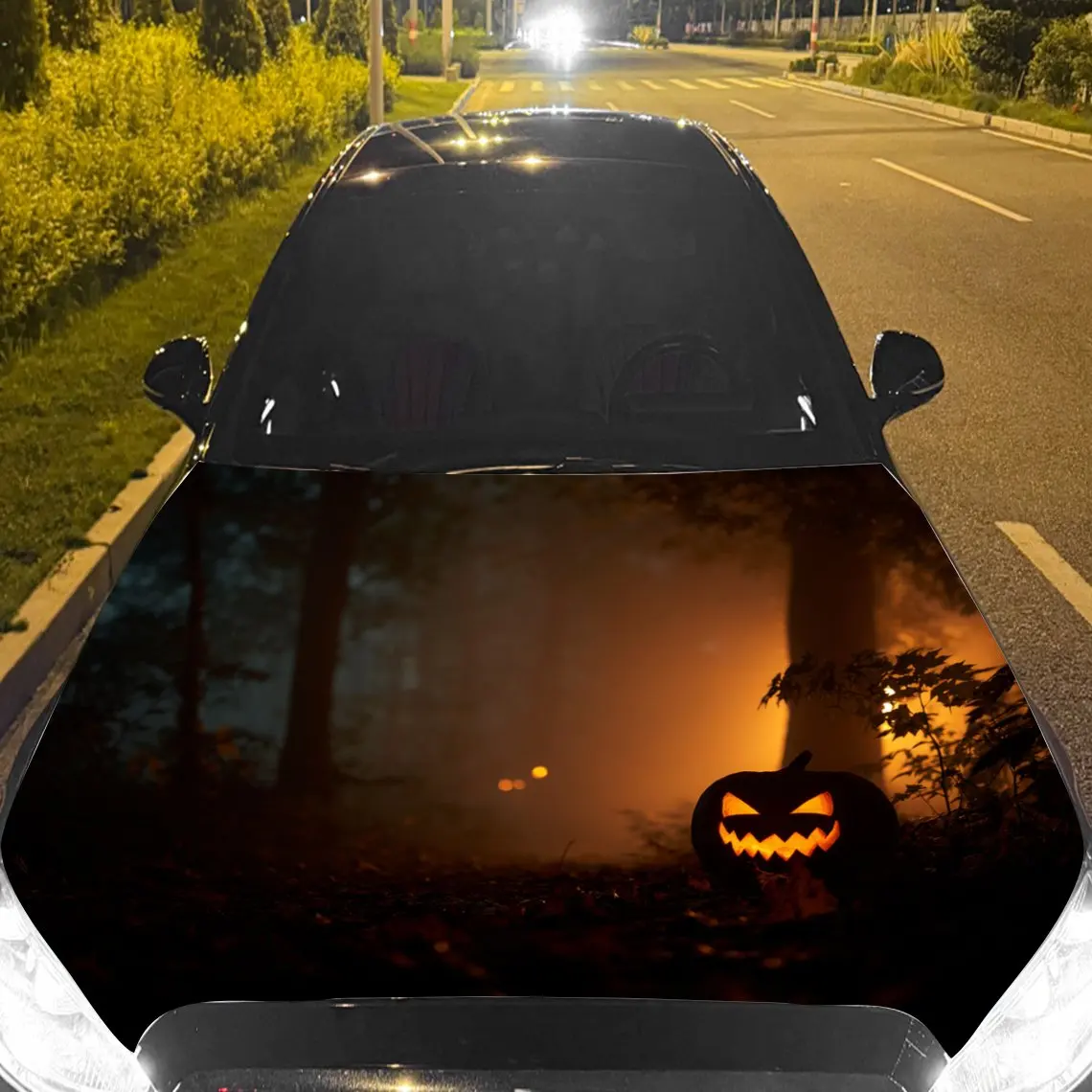 Car Decals Halloween Scene with Lit Jack - O - Lantern in Dark Forest Car Hood Sticker, Waterproof Self - Adhesive Vinyl Graphic
Car Decals Halloween Scene with Lit Jack - O - Lantern in Dark Forest Car Hood Sticker, Waterproof Self - Adhesive Vinyl Graphic