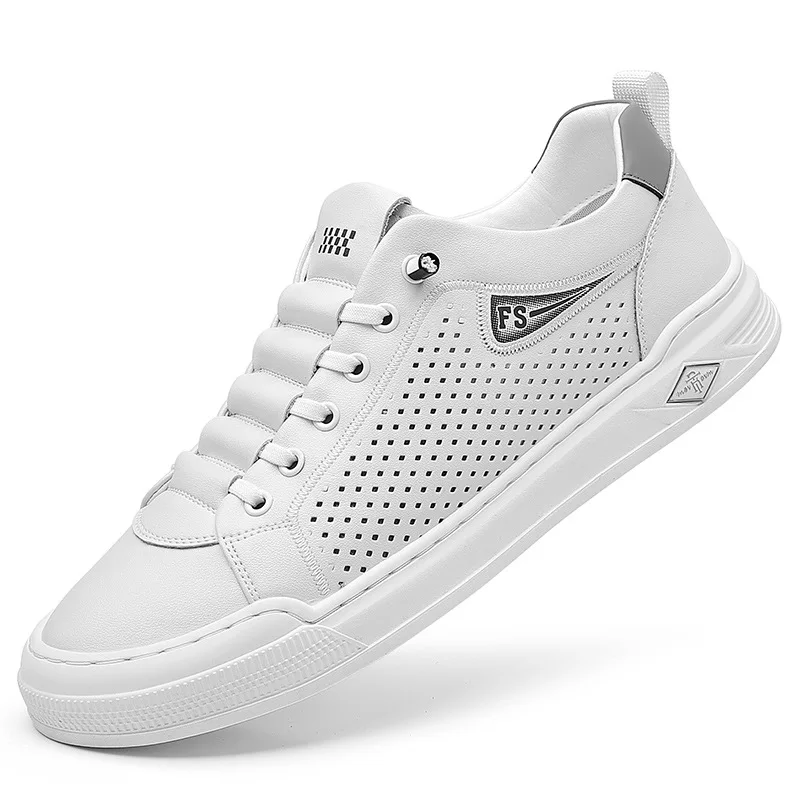 White Hallow Breathable Cow Leather Sneakers for Men Fashion New Designer Summer Autumn Board Shoe Male Soft Sloe Zapatos Hombre
White Hallow Breathable Cow Leather Sneakers for Men Fashion New Designer Summer Autumn Board Shoe Male Soft Sloe Zapatos Hombre