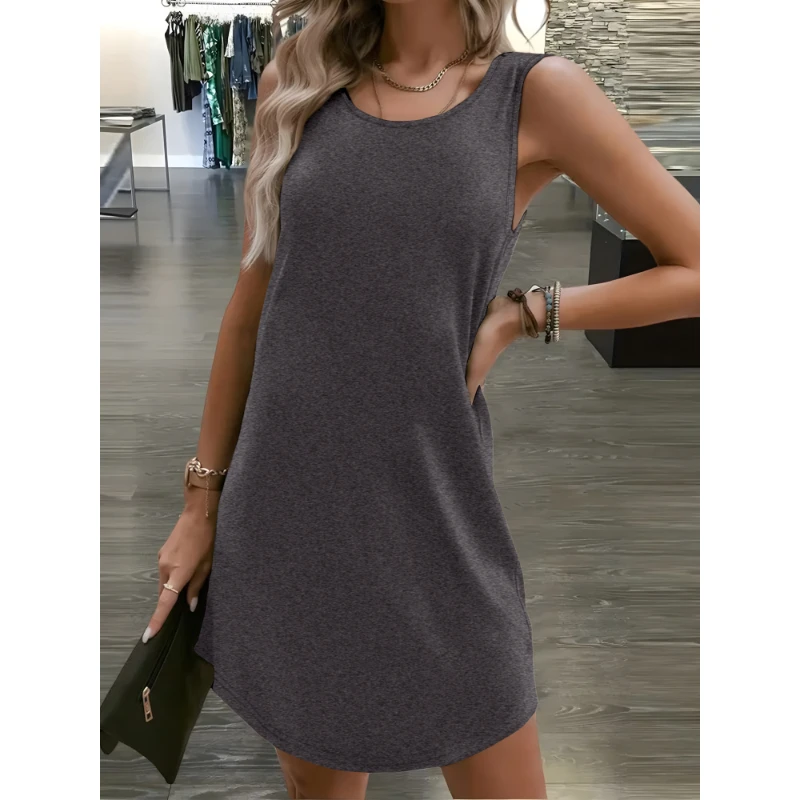 Female Tops Simple Versatile Sleeveless Solid Colour Dresses Fashionable Commuter Dating Dresses Home Wearable Vest Dresses
Female Tops Simple Versatile Sleeveless Solid Colour Dresses Fashionable Commuter Dating Dresses Home Wearable Vest Dresses