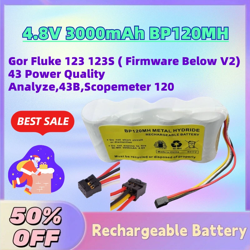 New 4.8V 3000mAh BP120MH Survey Test Battery for Fluke 123 123S ( Firmware Below V2) 43 Power Quality Analyze,43B,Scopemeter 120
New 4.8V 3000mAh BP120MH Survey Test Battery for Fluke 123 123S ( Firmware Below V2) 43 Power Quality Analyze,43B,Scopemeter 120
