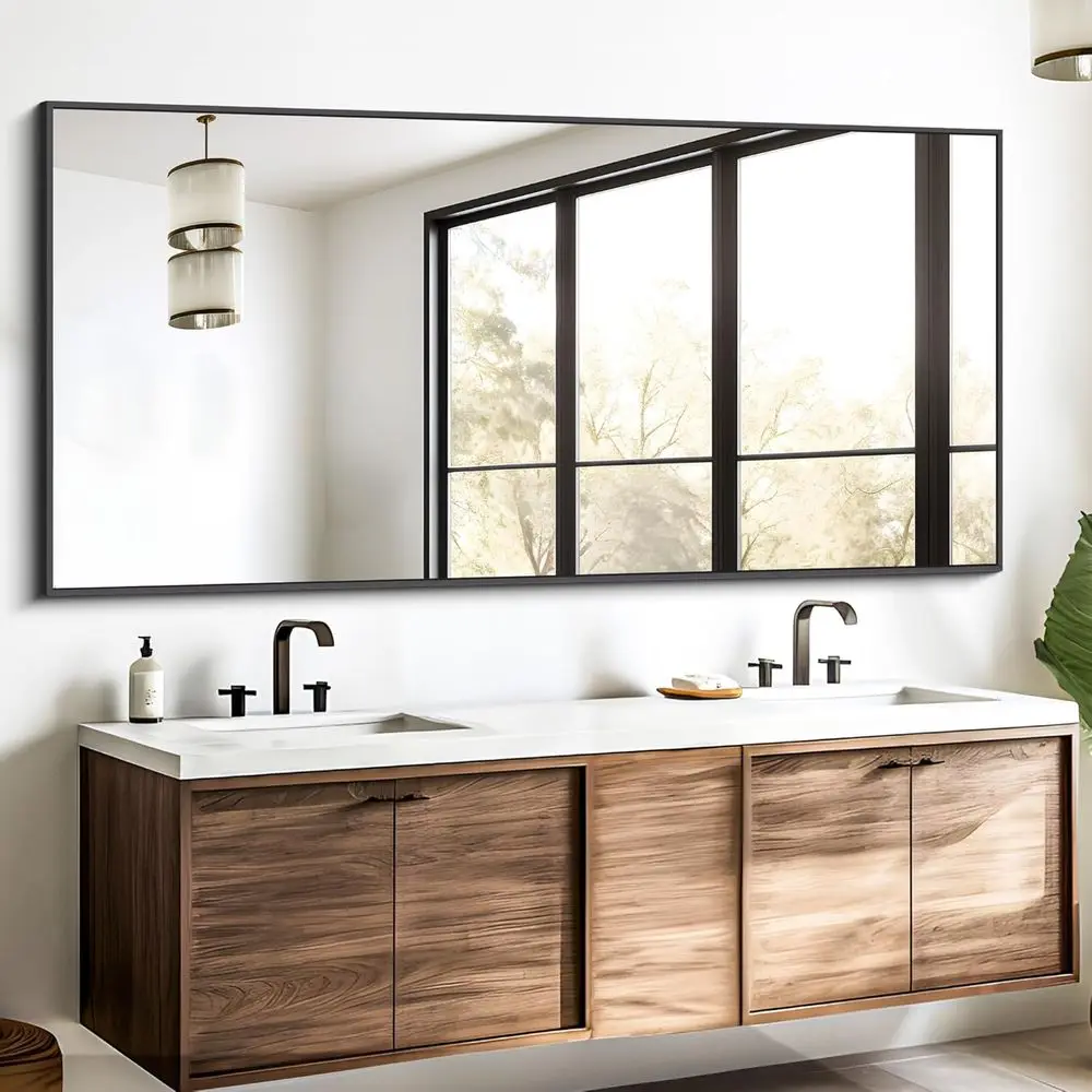Black Bathroom Mirror or Wall, 72x30 Inch RecMirrwith Metal e, ern Vanity Wall Mirror Decor or Entryway Hangs, Bathroom Living R
Black Bathroom Mirror or Wall, 72x30 Inch RecMirrwith Metal e, ern Vanity Wall Mirror Decor or Entryway Hangs, Bathroom Living R