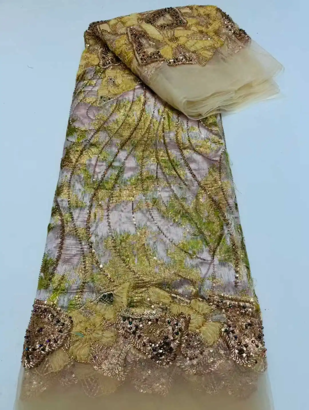 2026 NEW Arrival African Nigerian Embroidery Velvet Tulle Lace Elegant French Beads Sequin Lace Fabric For Wedding Party Dresses
2026 NEW Arrival African Nigerian Embroidery Velvet Tulle Lace Elegant French Beads Sequin Lace Fabric For Wedding Party Dresses