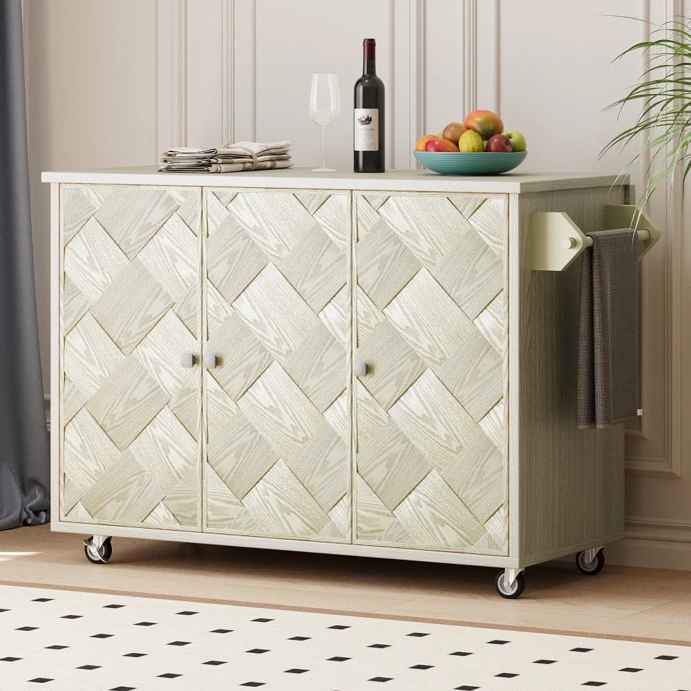 51.2" W Ash Veneer Solid Wood Handwoven Kitchen Island with Drop Leaf,Coastal Kitchen Island on Wheels,Internal Storage Rack
51.2" W Ash Veneer Solid Wood Handwoven Kitchen Island with Drop Leaf,Coastal Kitchen Island on Wheels,Internal Storage Rack