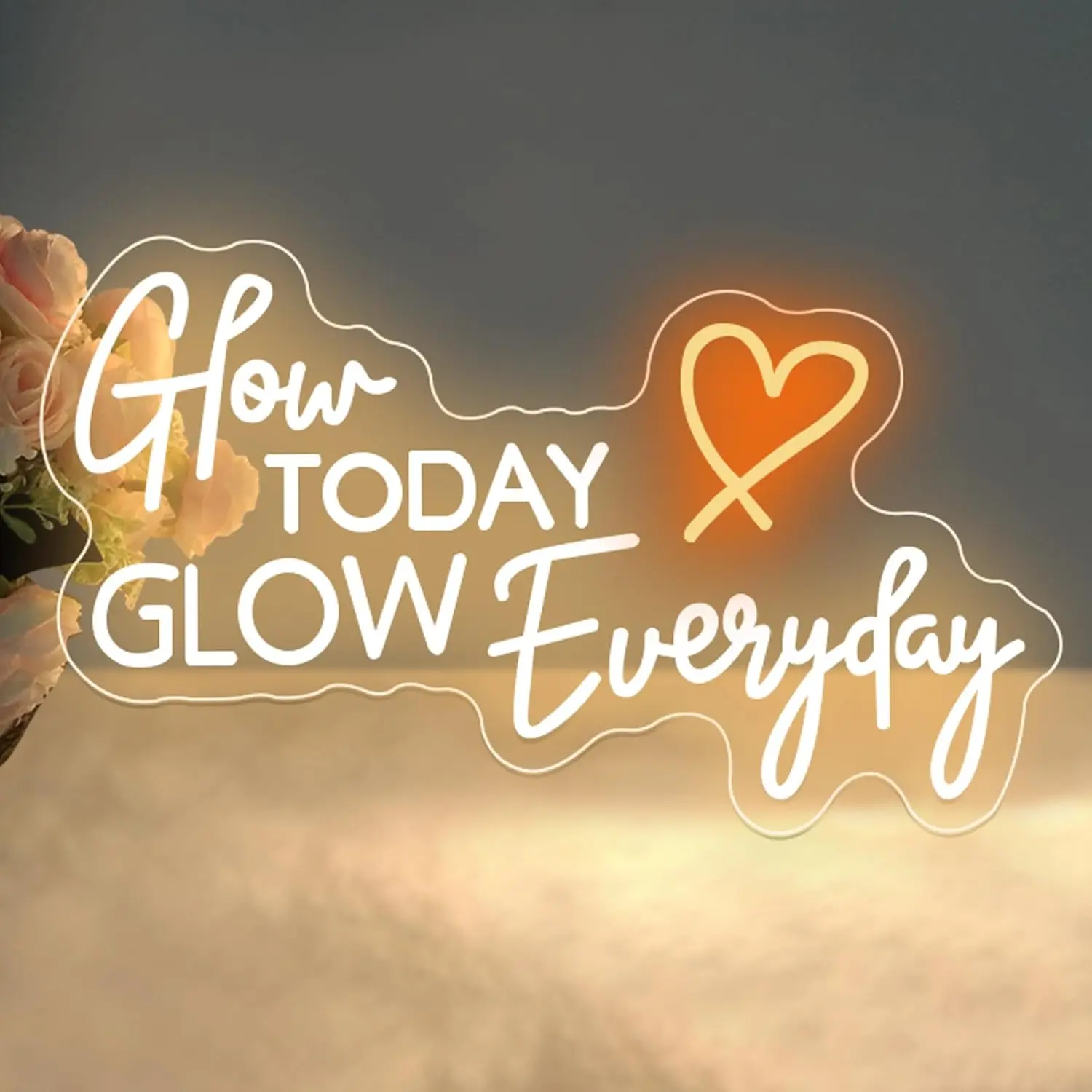"Glow Today Glow Everyday" Neon Sign USB Powered LED Light for Beauty Salon Spa SkinCare Facial Room Bedroom Decoration Gift
"Glow Today Glow Everyday" Neon Sign USB Powered LED Light for Beauty Salon Spa SkinCare Facial Room Bedroom Decoration Gift