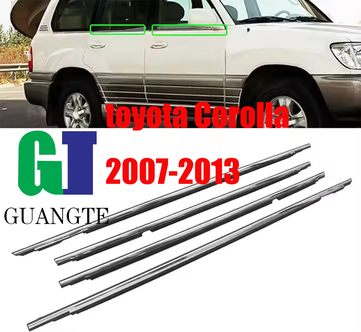 4PCS Chrome Car rubber Weatherstrip Glass Window Molding Trim Seal Belt Compatible with Toyota Corolla 2007-2013 75710/75720
4PCS Chrome Car rubber Weatherstrip Glass Window Molding Trim Seal Belt Compatible with Toyota Corolla 2007-2013 75710/75720